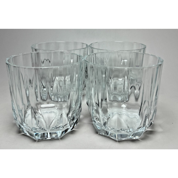 Set 4 Vintage PASABAHCE Old Fashioned Topaz Glasses Cocktail Whiskey Low Ball - Picture 1 of 5